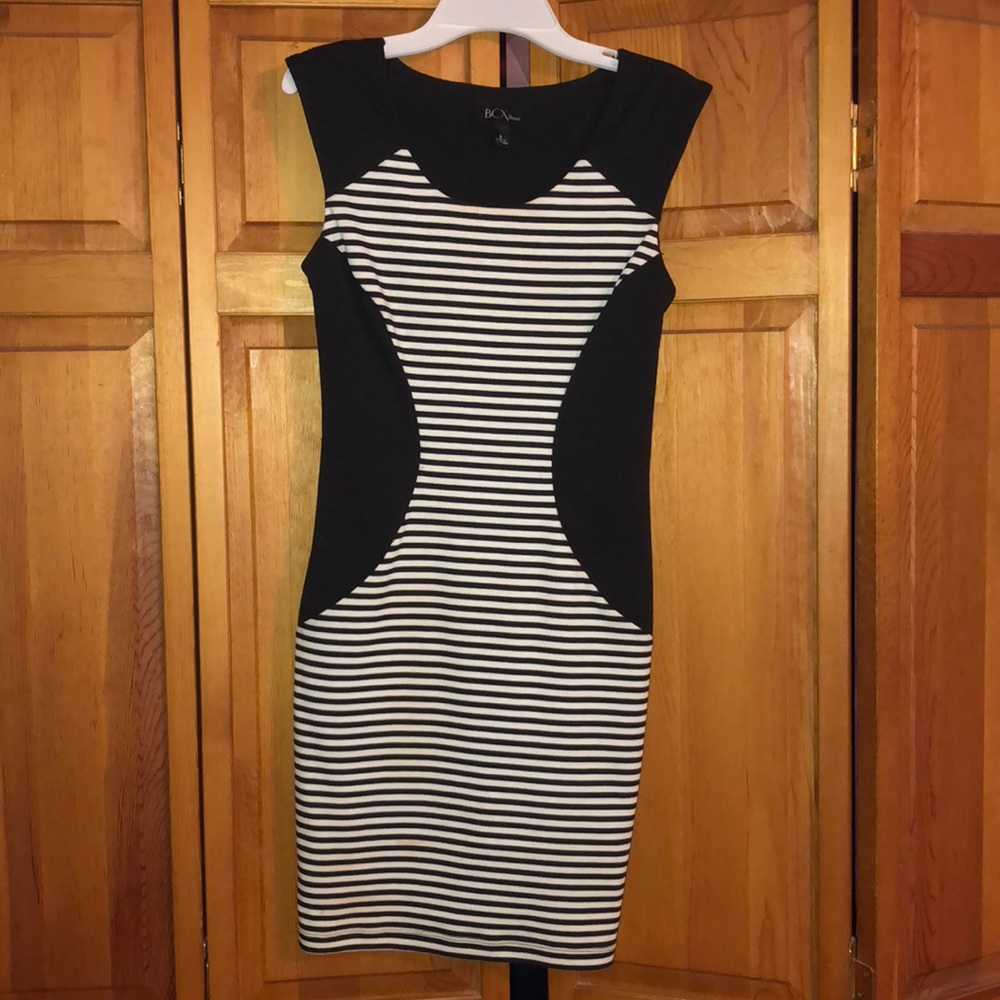 Striped Black and White Dress - Size Small